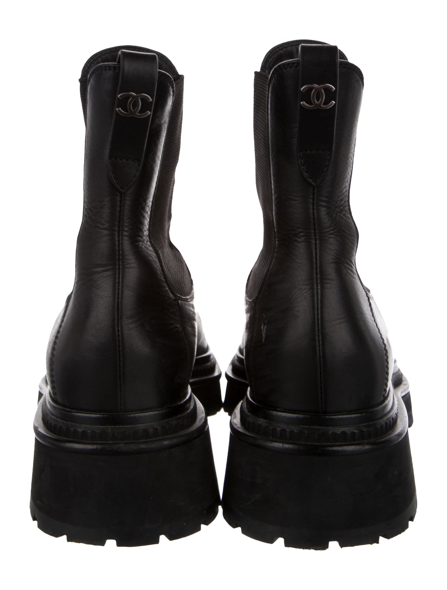 Chanel 2022 Interlocking CC Logo Chelsea Boots