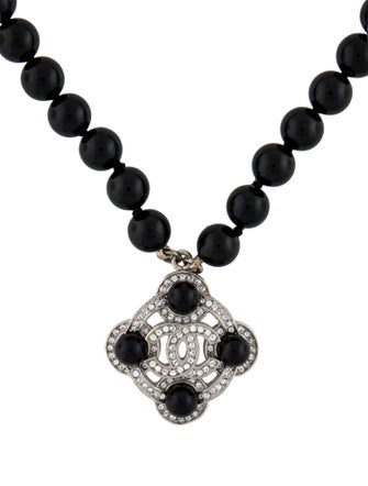 Chanel Resin & Strass CC Bead Strand Necklace