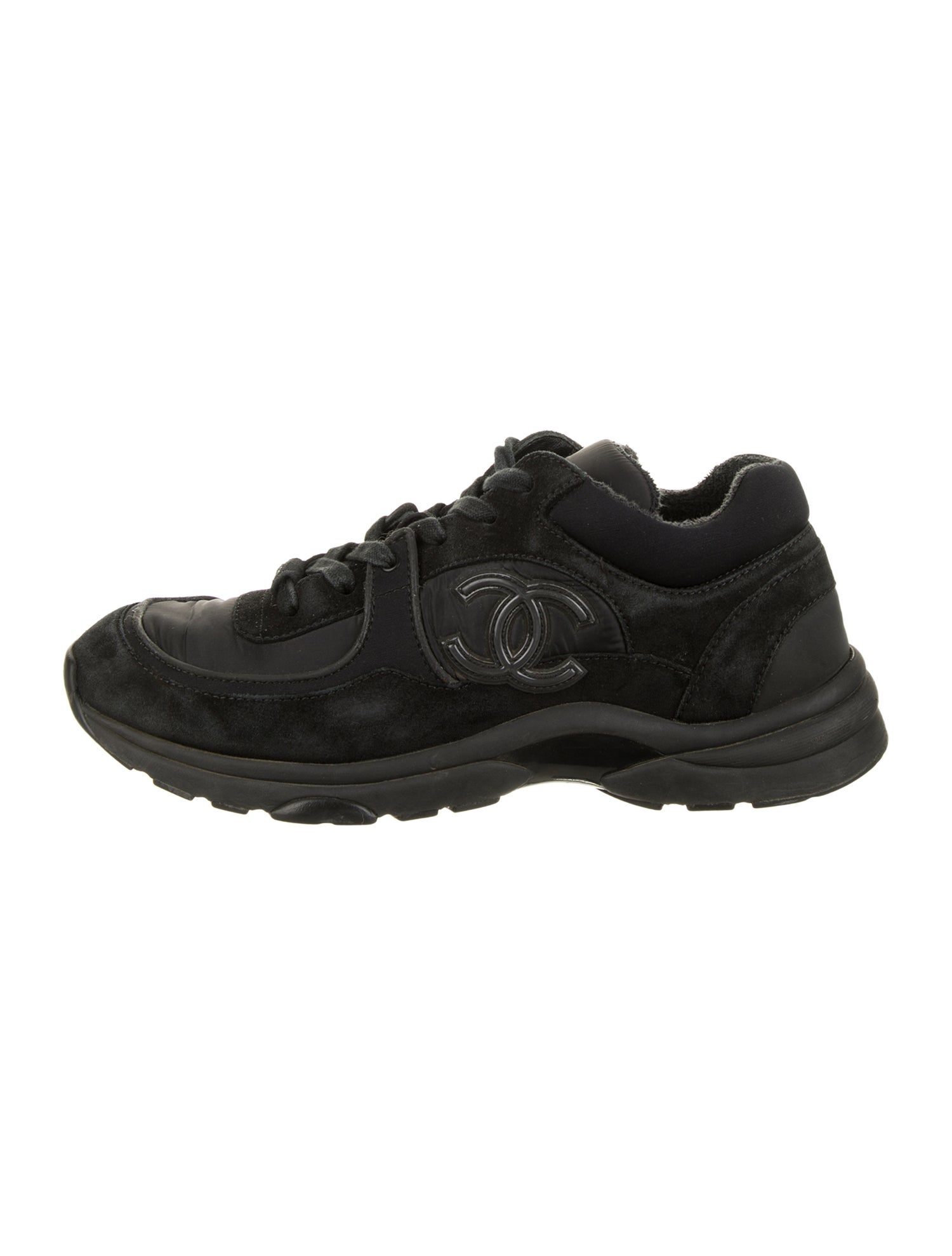 Chanel Interlocking CC Logo Nylon Sneakers