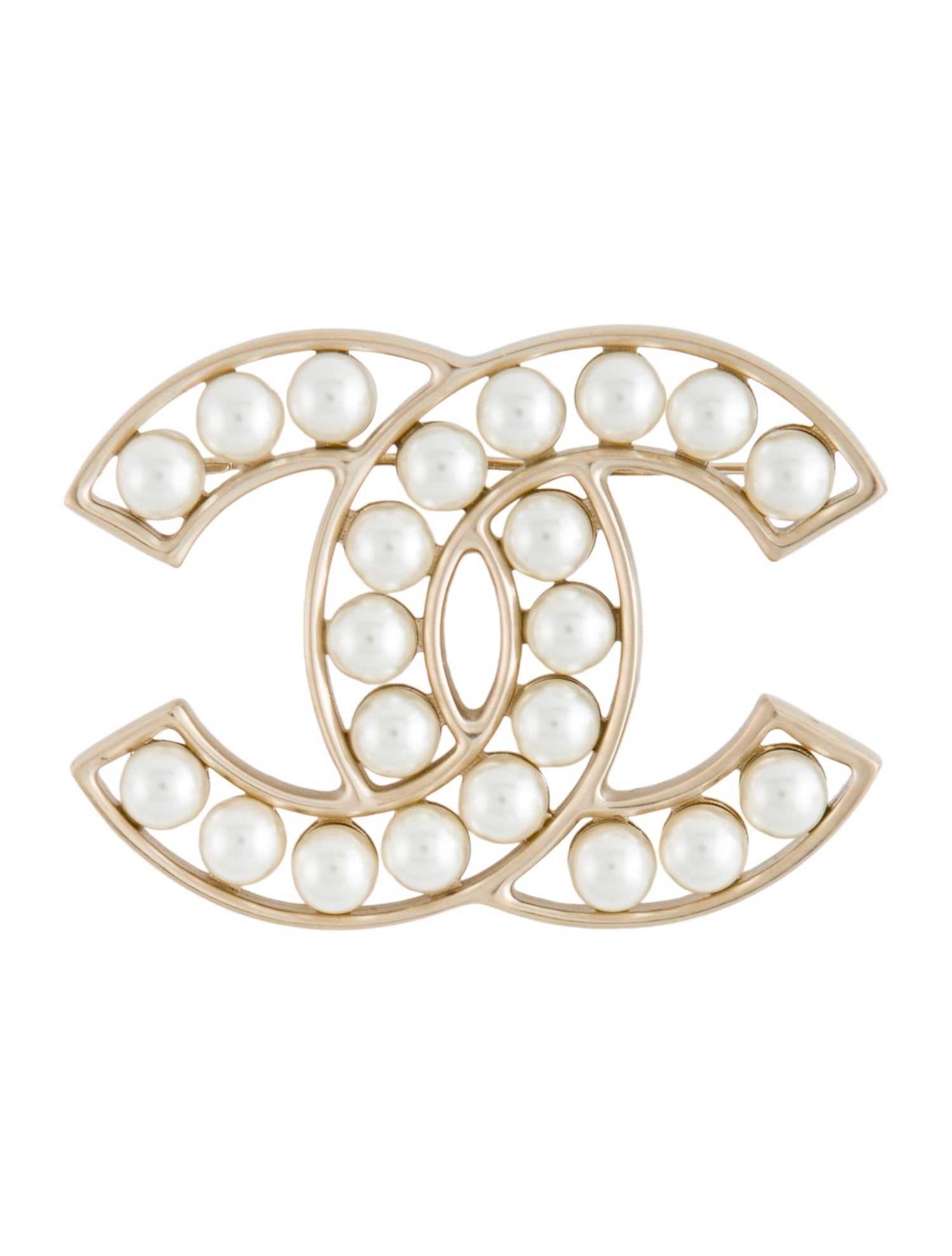 Chanel 2021 Faux Pearl CC Brooch
