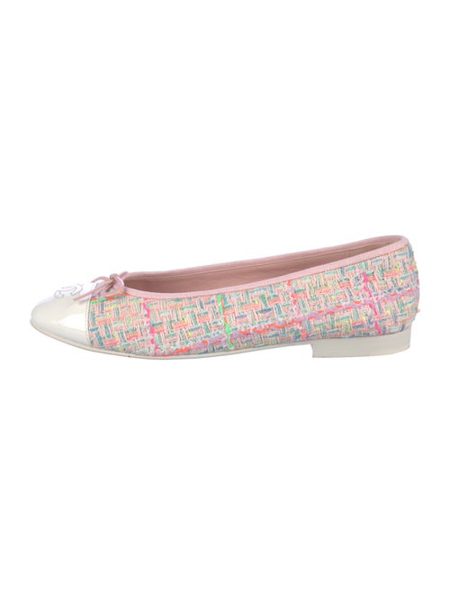 Chanel Interlocking CC Logo Tweed Ballet Flats