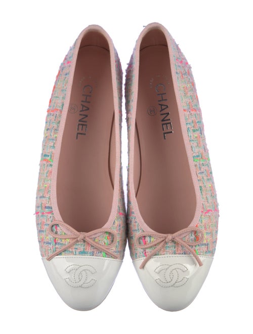Chanel Interlocking CC Logo Tweed Ballet Flats