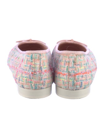 Chanel Interlocking CC Logo Tweed Ballet Flats