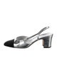 Chanel Interlocking CC Logo Leather Slingback Pumps