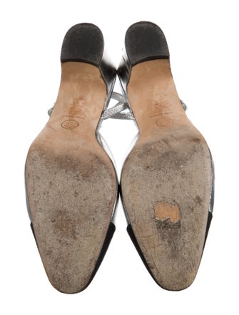 Chanel Interlocking CC Logo Leather Slingback Pumps