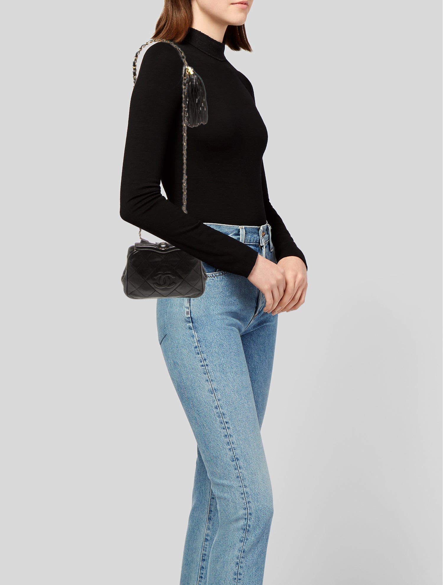 Chanel Vintage Quilted CC Frame Bag