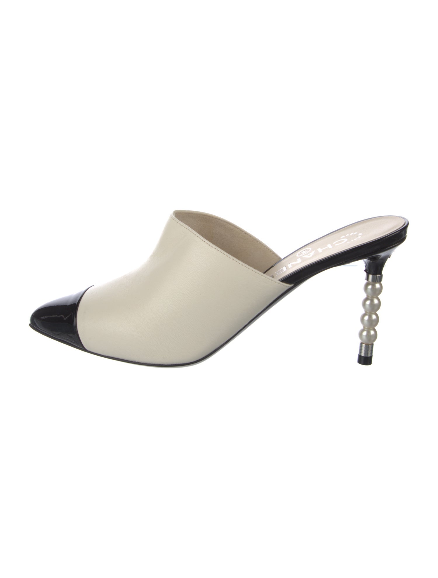 Chanel Interlocking CC Logo Leather Mules