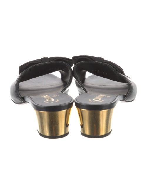 Chanel Interlocking CC Logo Leather Slides