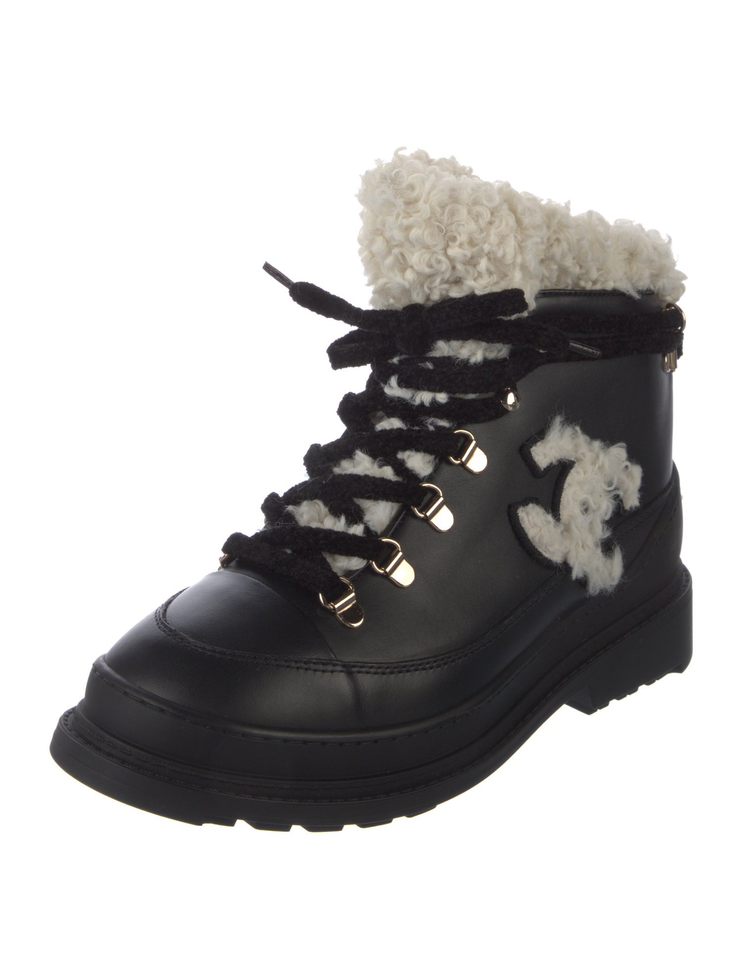 Chanel 2020 Interlocking CC Logo Combat Boots