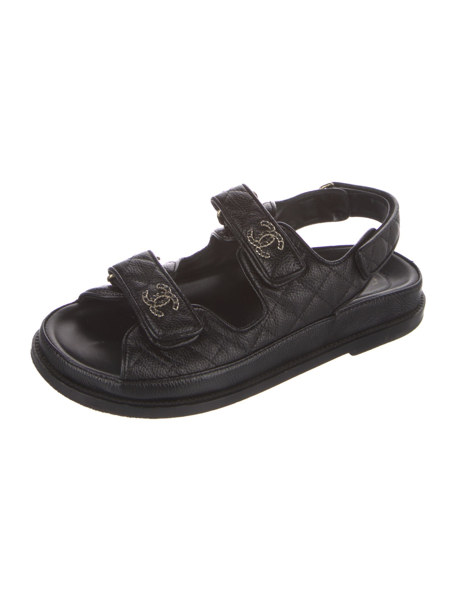 Chanel Gate No. 5 Interlocking CC Logo Slingback Sandals