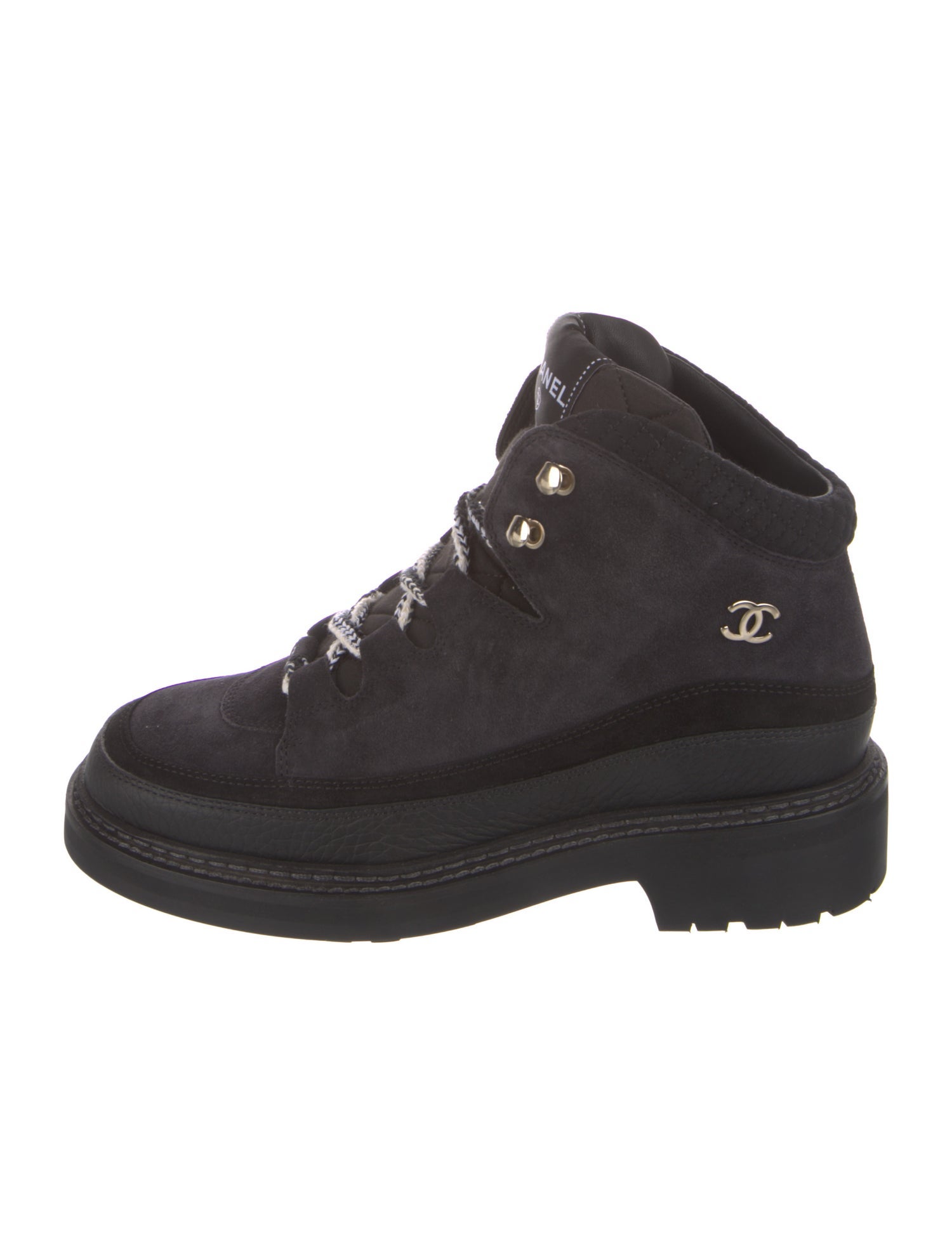 Chanel 2022 Interlocking CC Logo Combat Boots