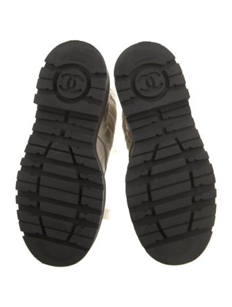 Chanel Interlocking CC Logo Leather Combat Boots