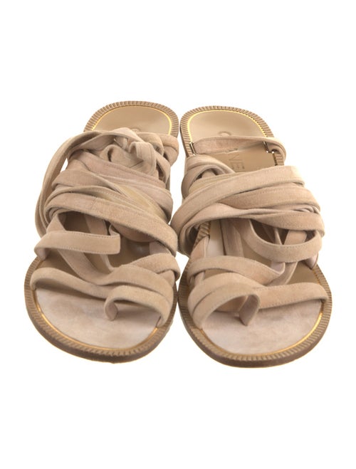 Chanel Interlocking CC Logo Suede Gladiator Sandals