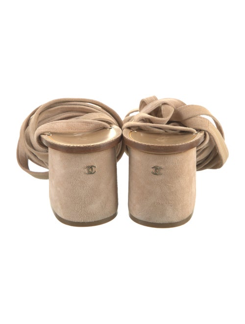 Chanel Interlocking CC Logo Suede Gladiator Sandals