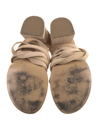 Chanel Interlocking CC Logo Suede Gladiator Sandals