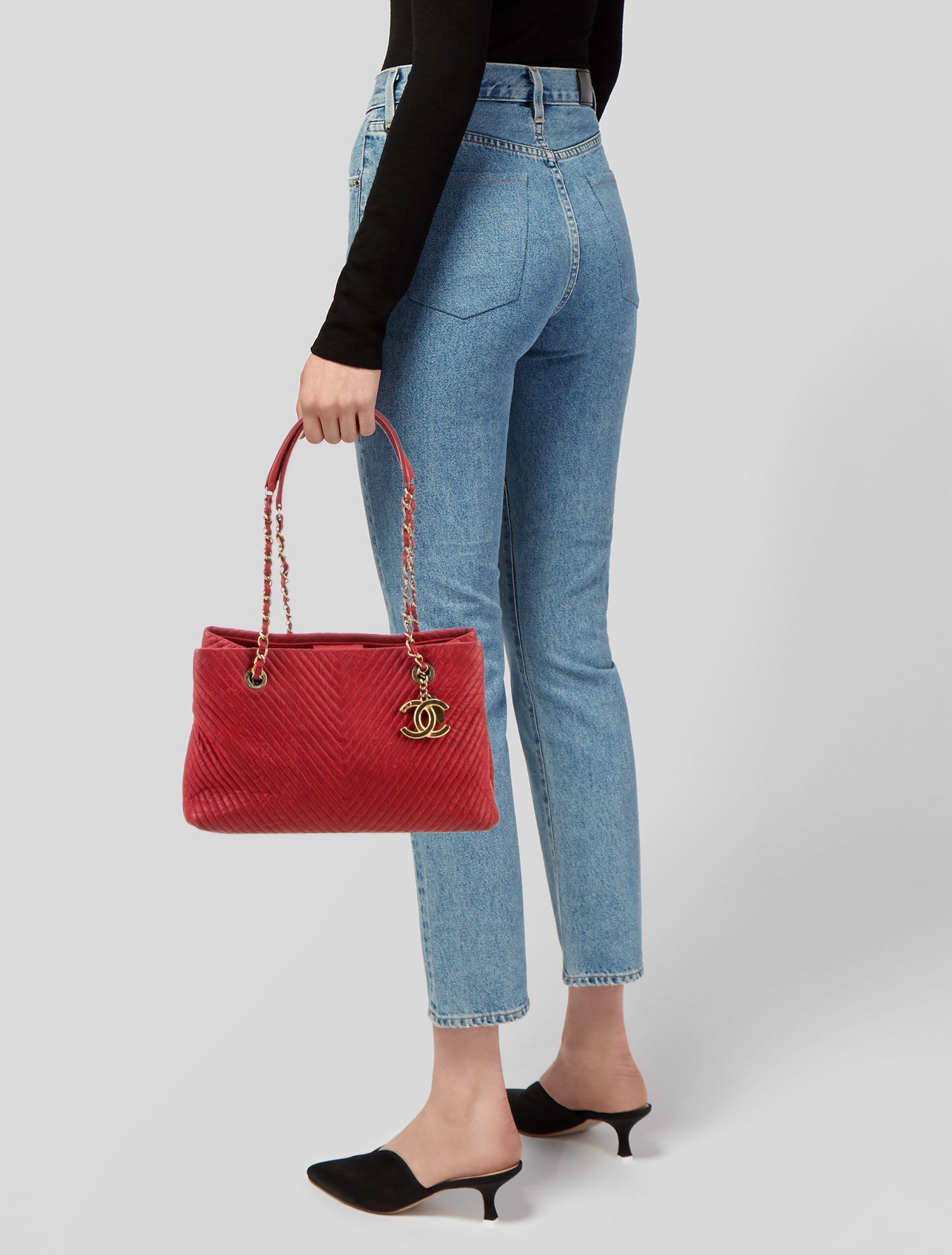 Chanel Surpique Chevron Tote