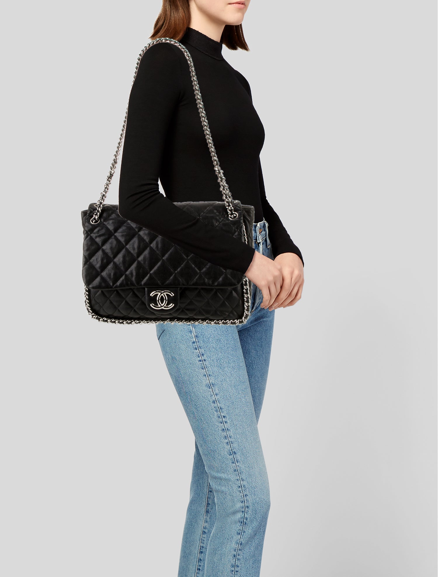 Chanel Jumbo Chain Around Flap Bag