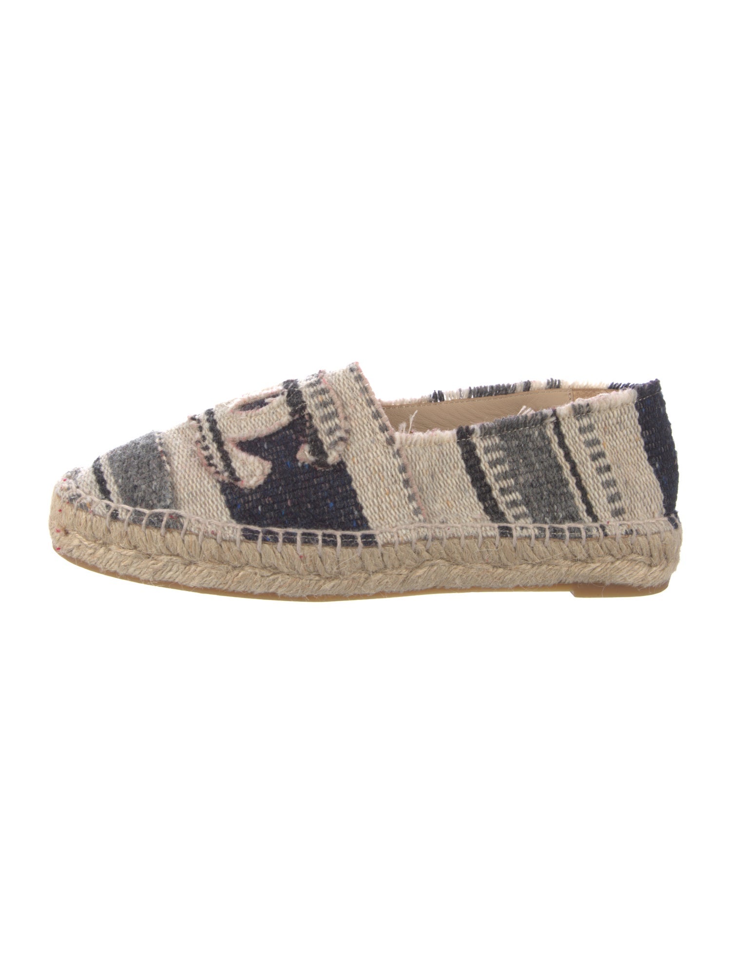 Chanel Interlocking CC Logo Whipstitch Trim Espadrilles