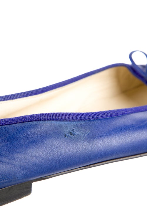 Chanel Interlocking CC Logo Leather Ballet Flats