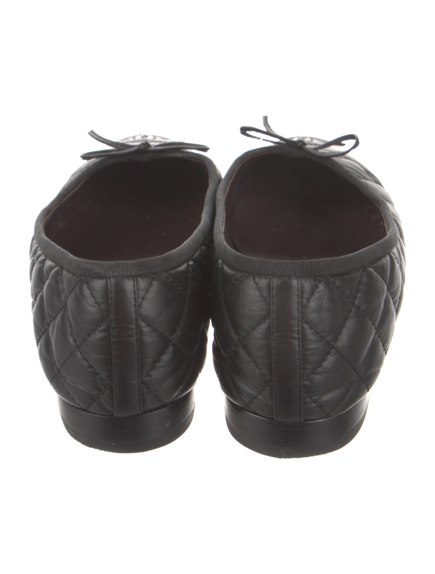 Chanel Interlocking CC Logo Leather Ballet Flats