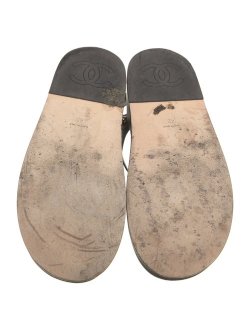 Chanel Interlocking CC Logo Leather Gladiator Sandals