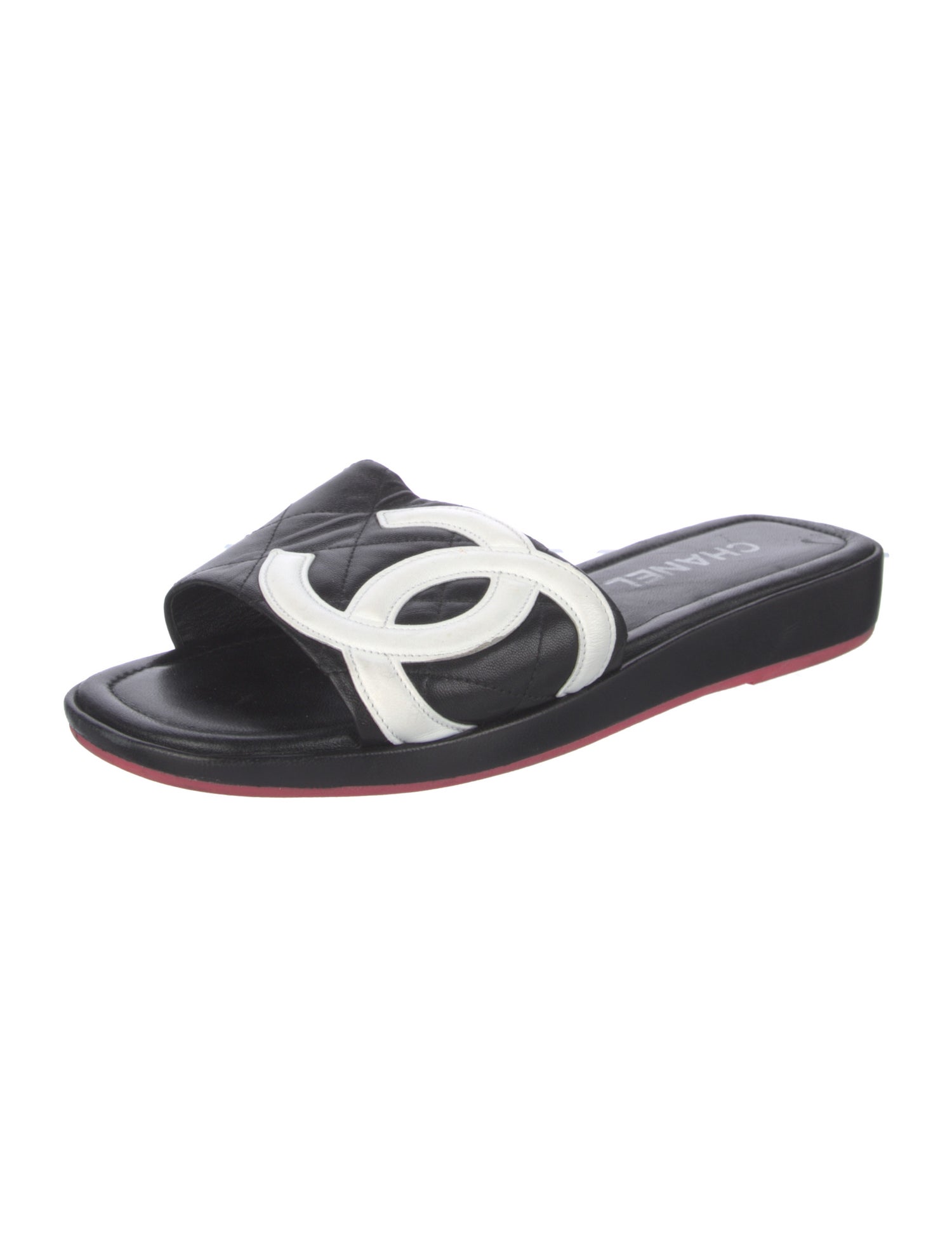 Chanel Vintage Interlocking CC Logo Slides