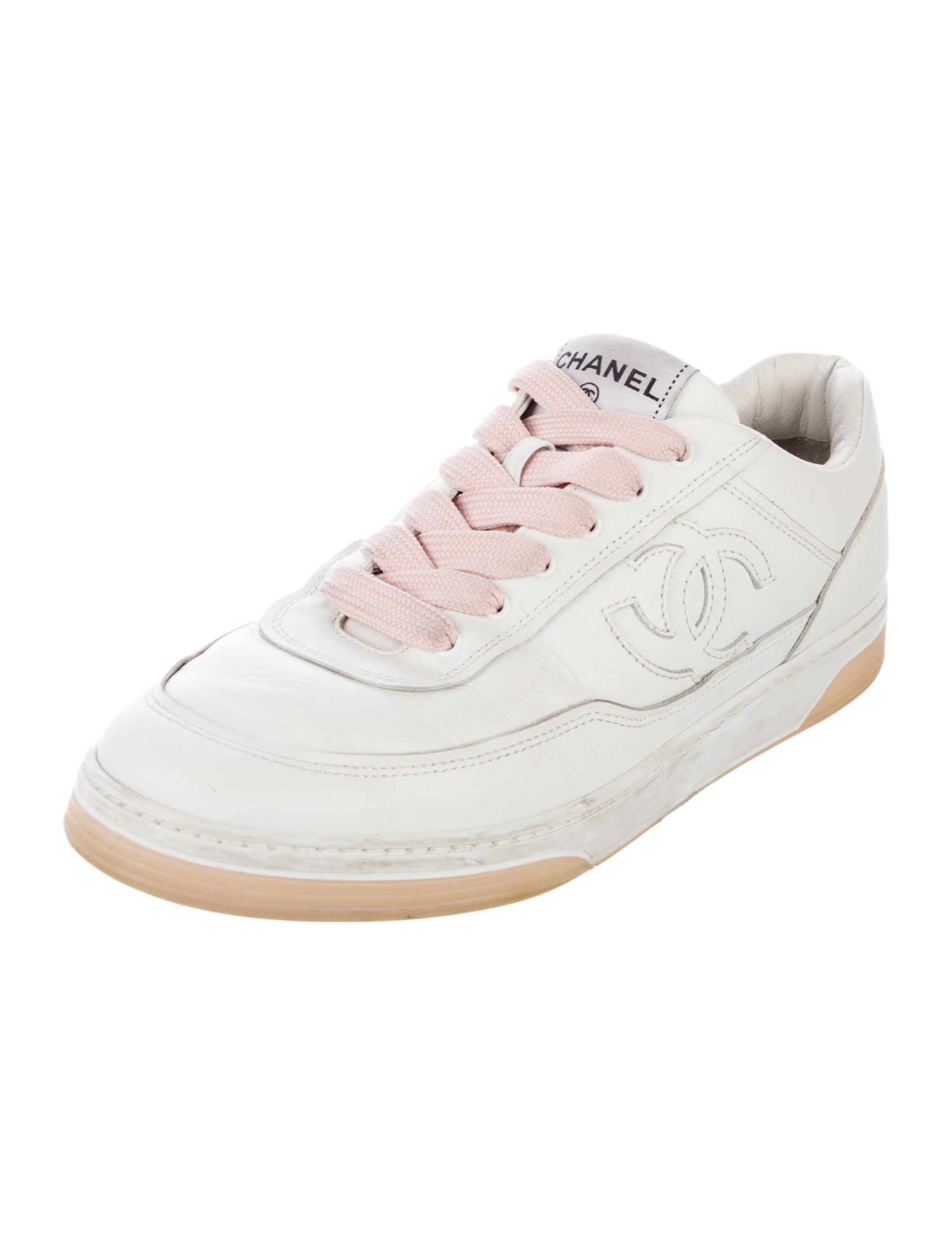 Chanel Interlocking CC Logo Leather Sneakers