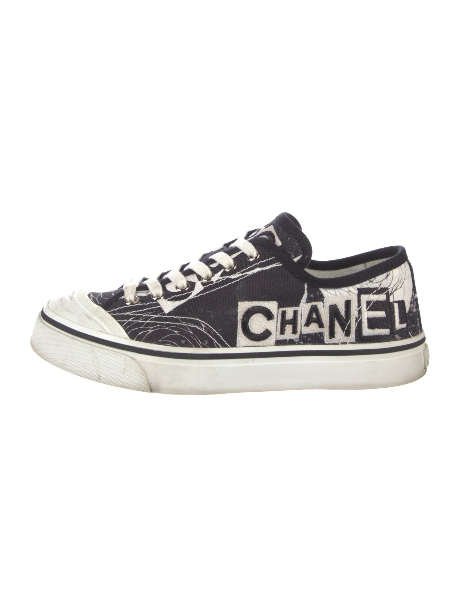 Chanel Camellia Accent Canvas Sneakers