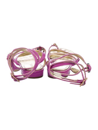 Chanel Interlocking CC Logo Leather Gladiator Sandals