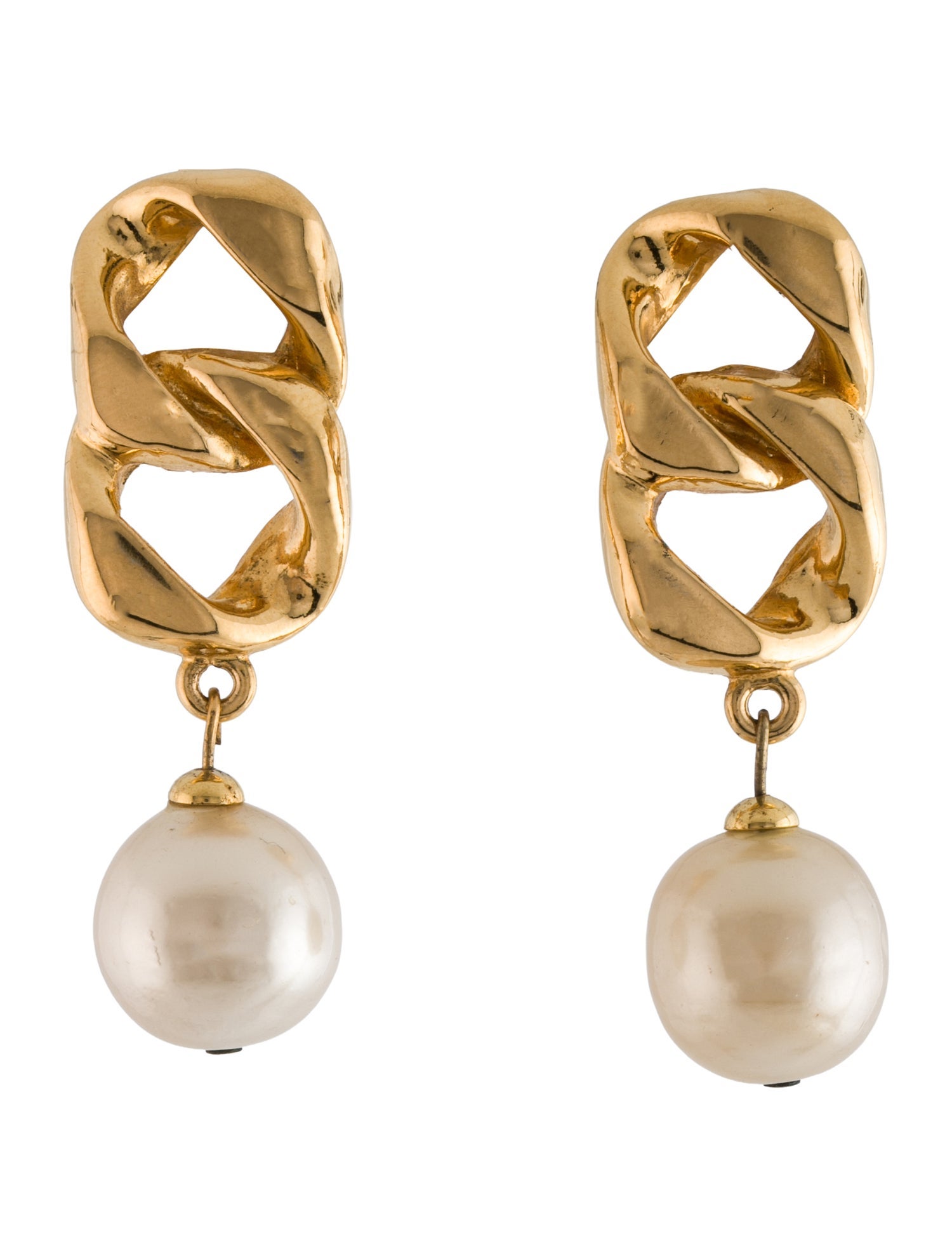 Chanel Vintage Faux Pearl Clip-On Earrings