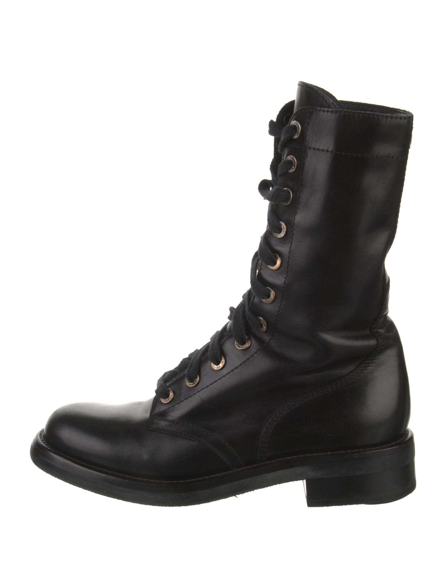 Chanel 2013 Interlocking CC Logo Combat Boots