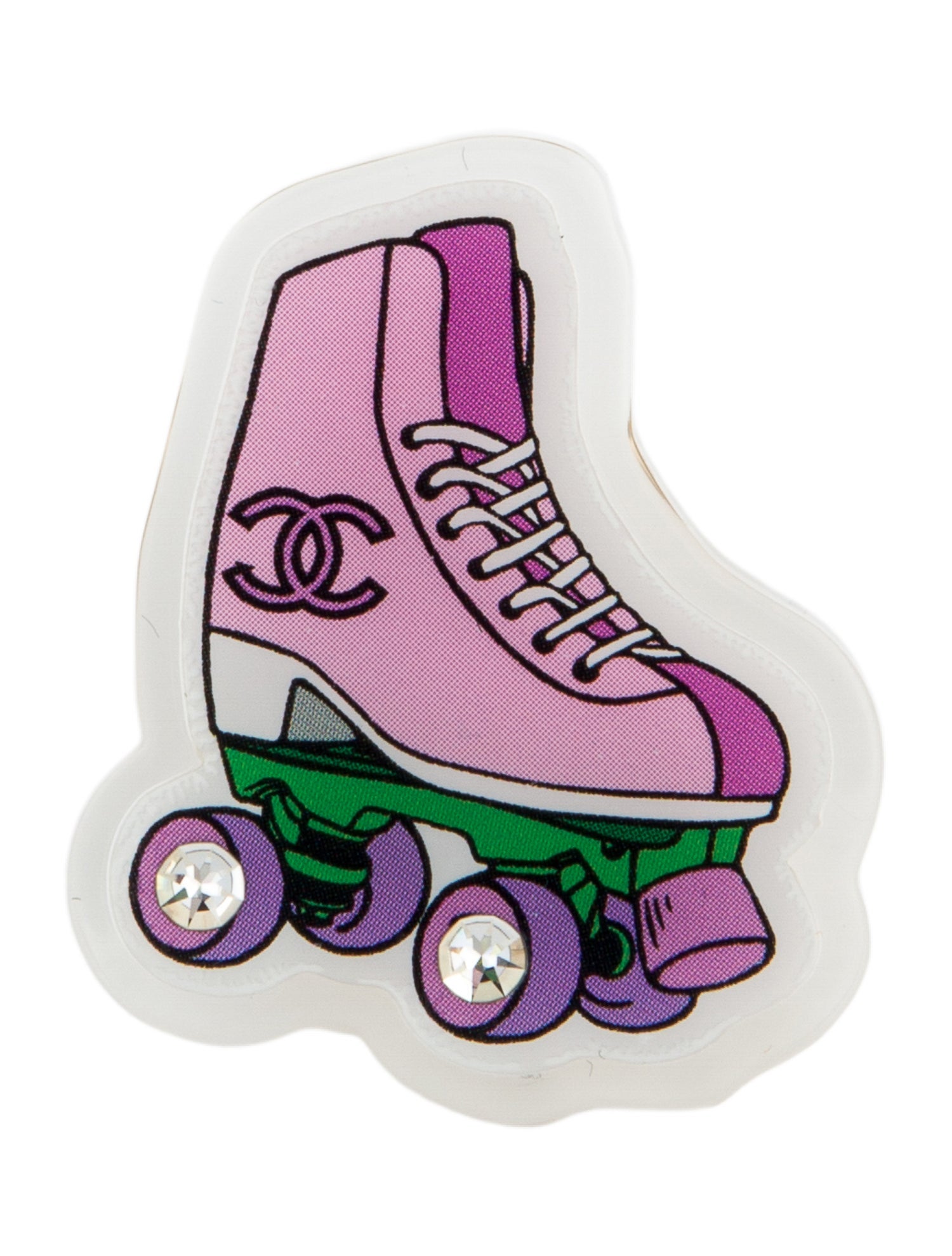 Chanel 2024 Resin & Strass CC Roller Skate Brooch