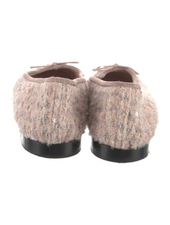 Chanel Interlocking CC Logo Tweed Ballet Flats