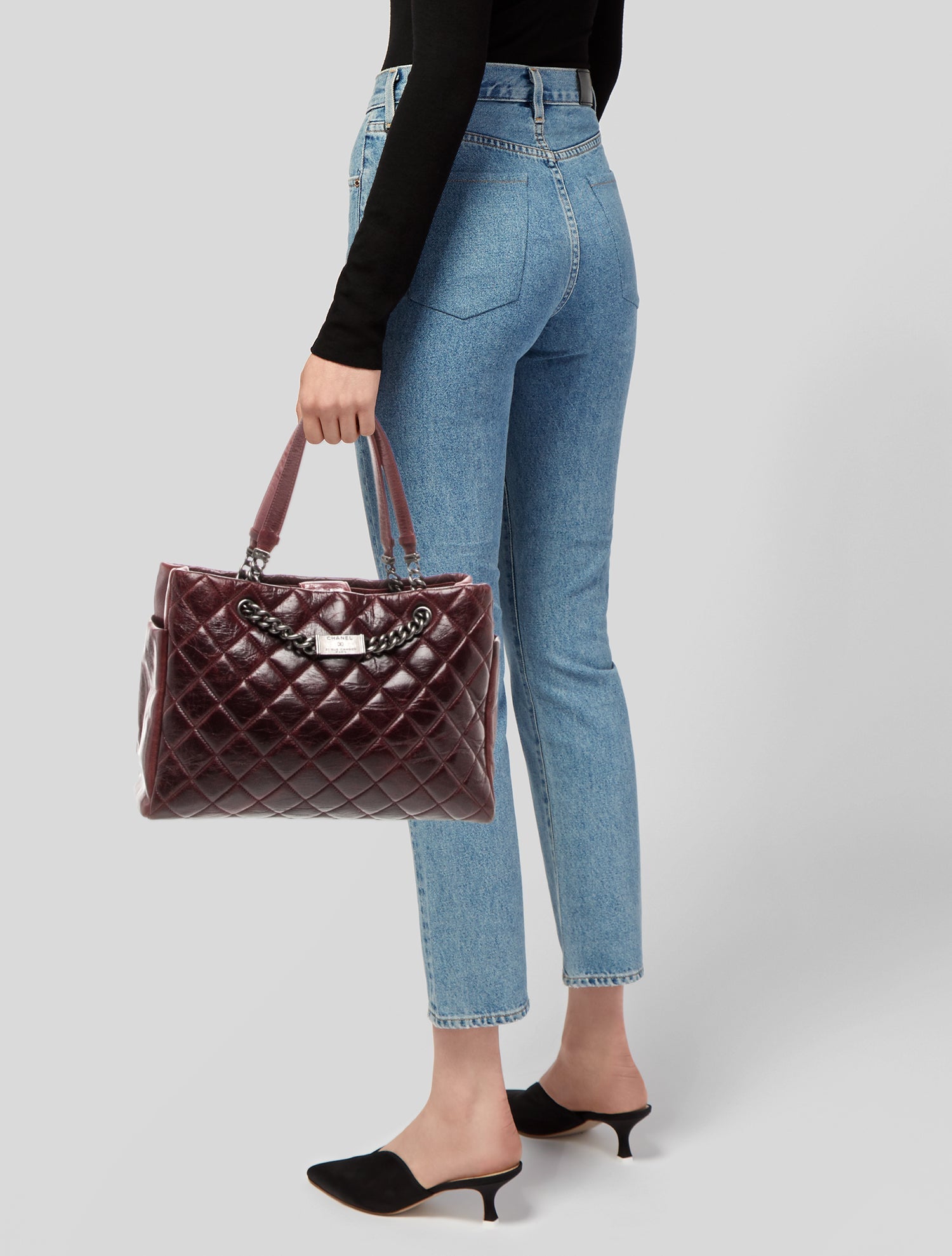 Chanel Quilted Nameplate Tote