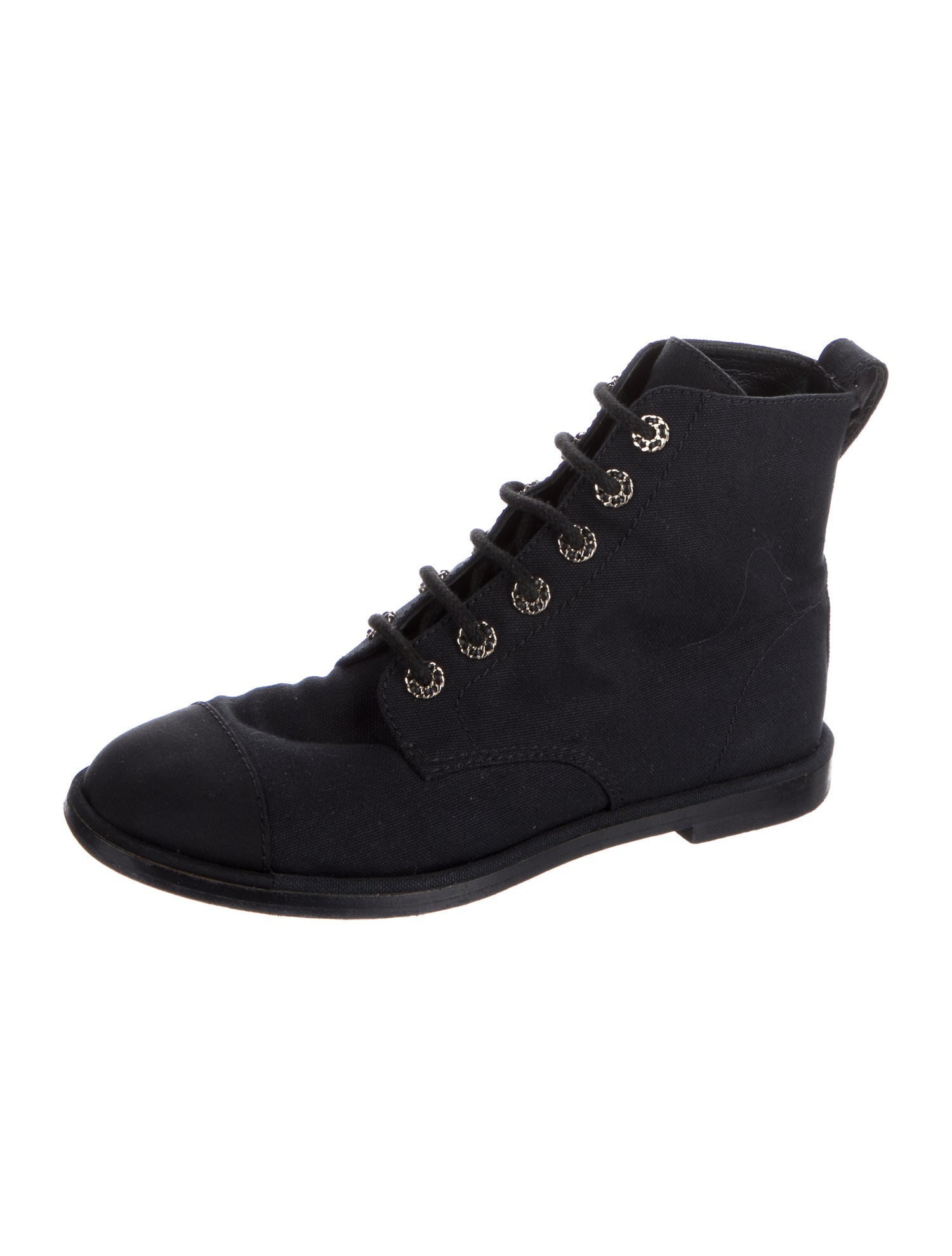 Chanel 2021 Interlocking CC Logo Combat Boots