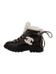 Chanel Interlocking CC Logo Leather Lace-Up Boots