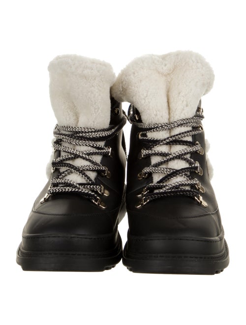 Chanel Interlocking CC Logo Leather Lace-Up Boots