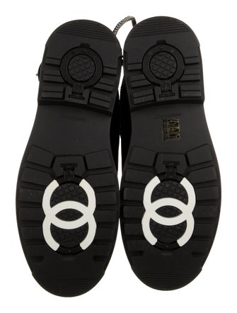 Chanel Interlocking CC Logo Leather Lace-Up Boots