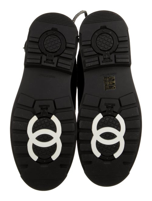 Chanel Interlocking CC Logo Leather Lace-Up Boots