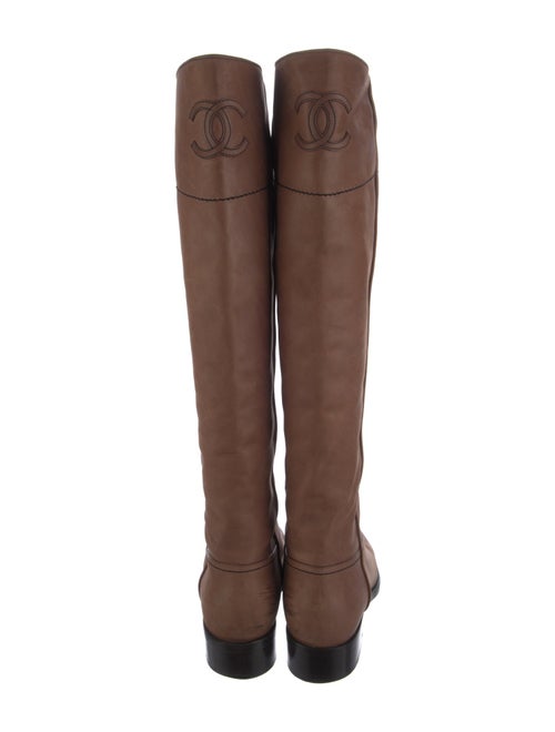 Chanel Interlocking CC Logo Leather Riding Boots