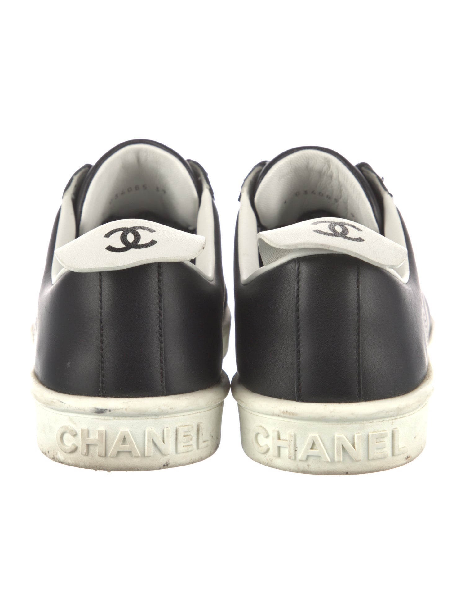 Chanel Interlocking CC Logo Leather Sneakers