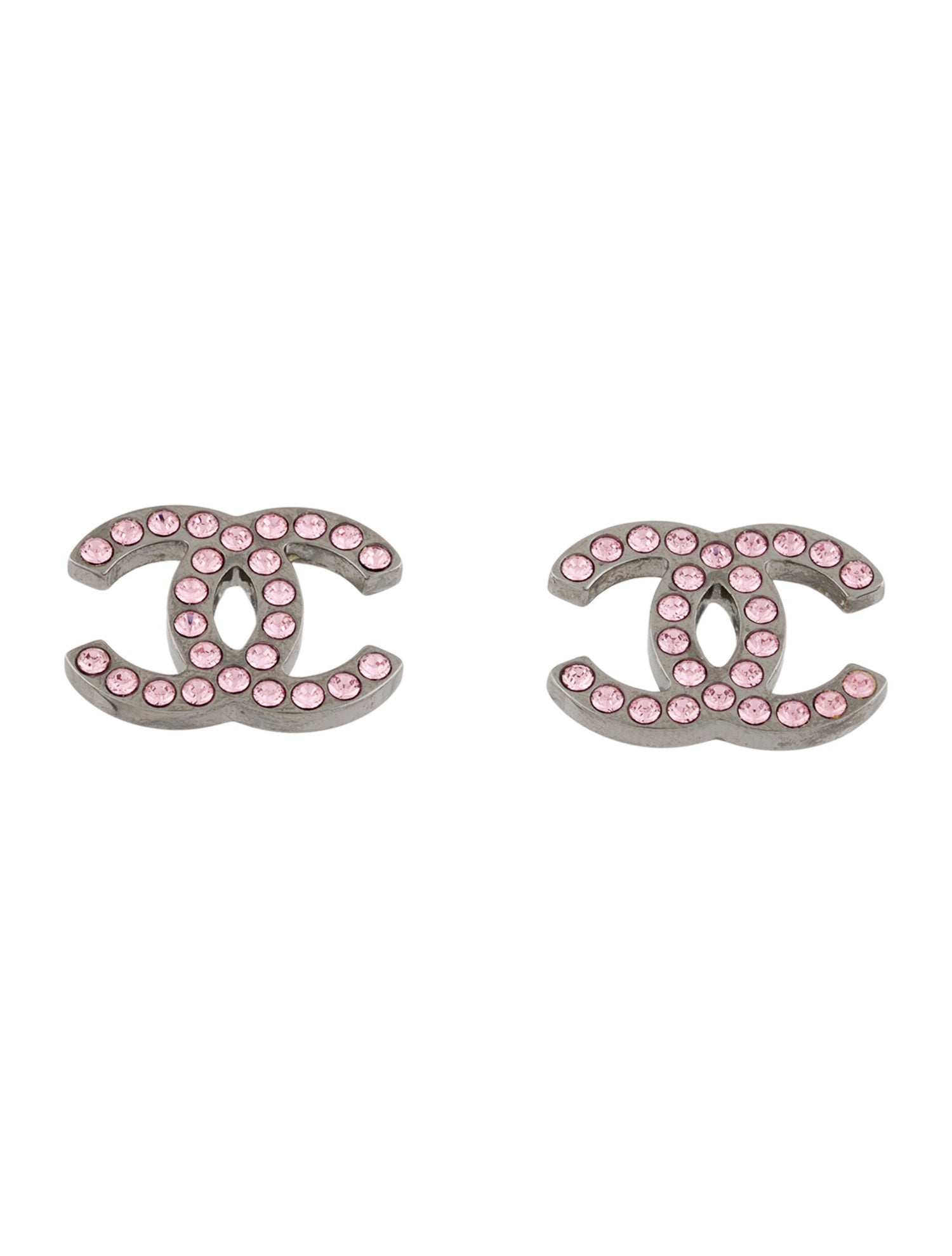 Chanel Strass CC Stud Earrings