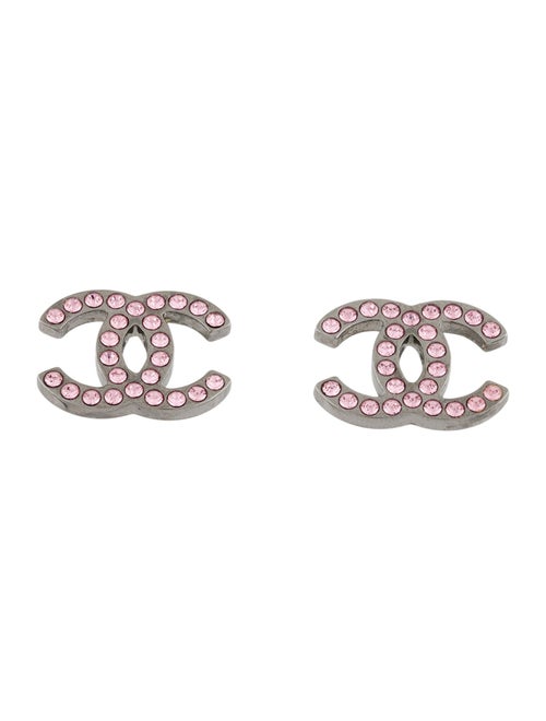 Chanel Strass CC Stud Earrings