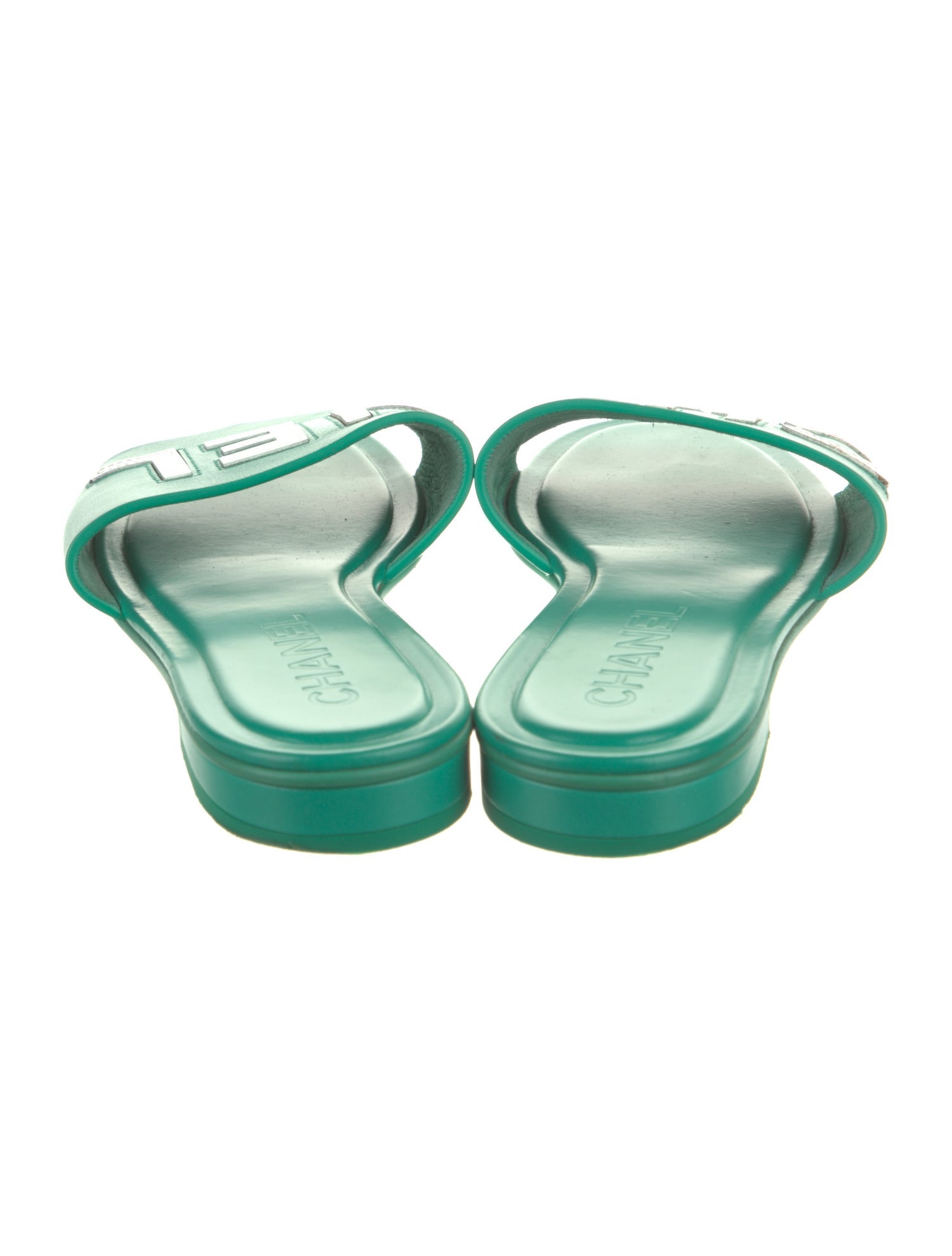 Chanel Leather Printed Slides