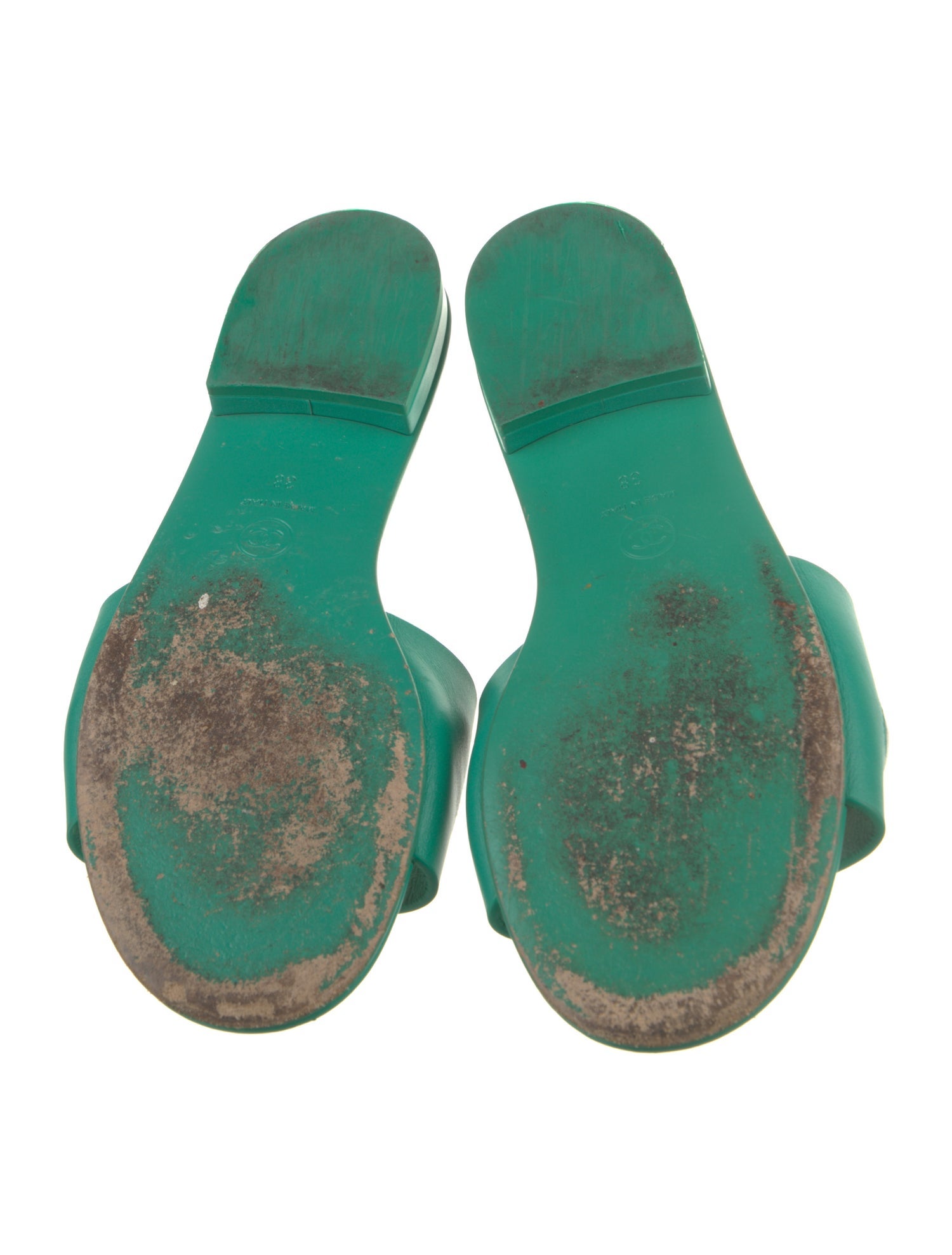 Chanel Leather Printed Slides