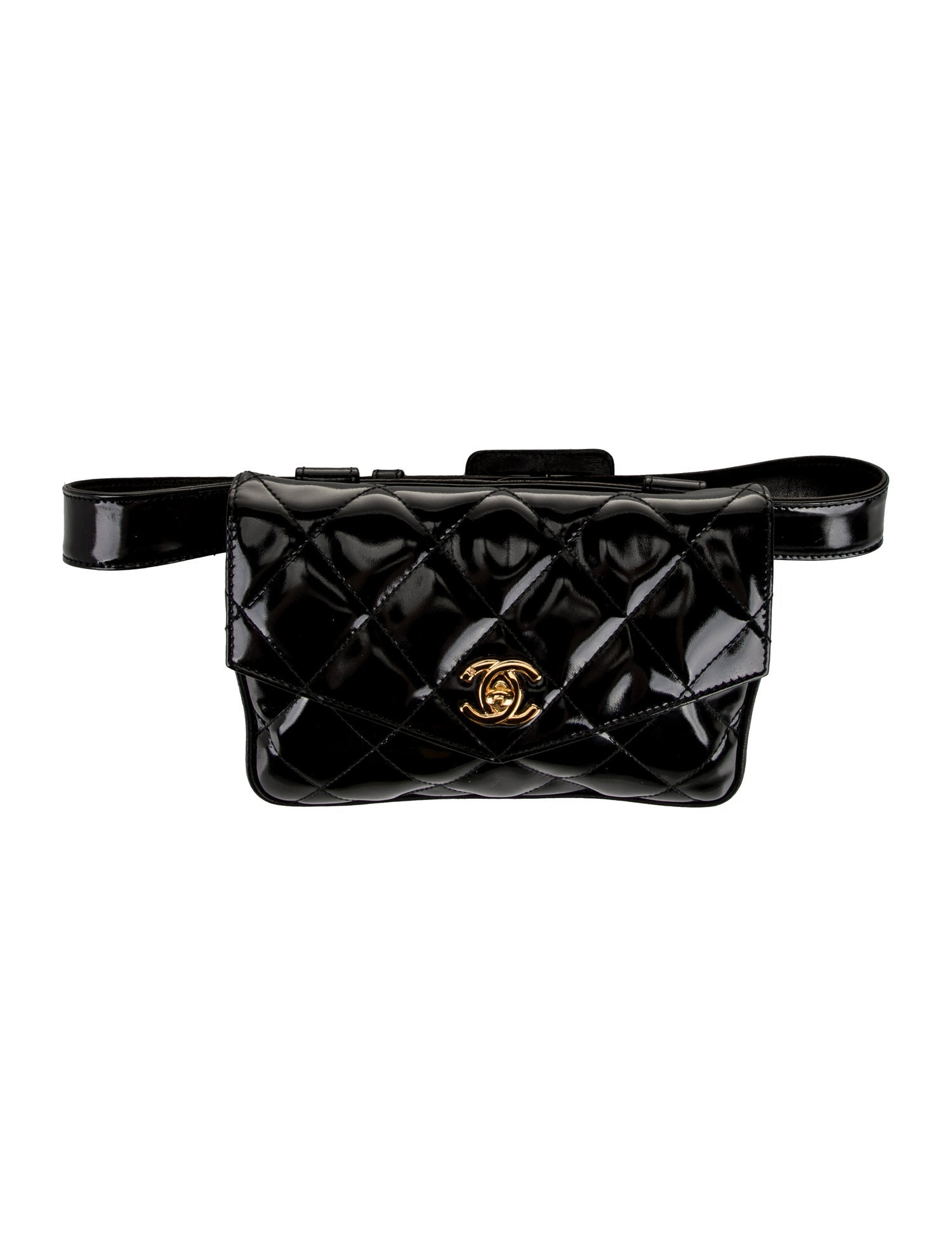 Chanel Patent Quilted Belt Bag