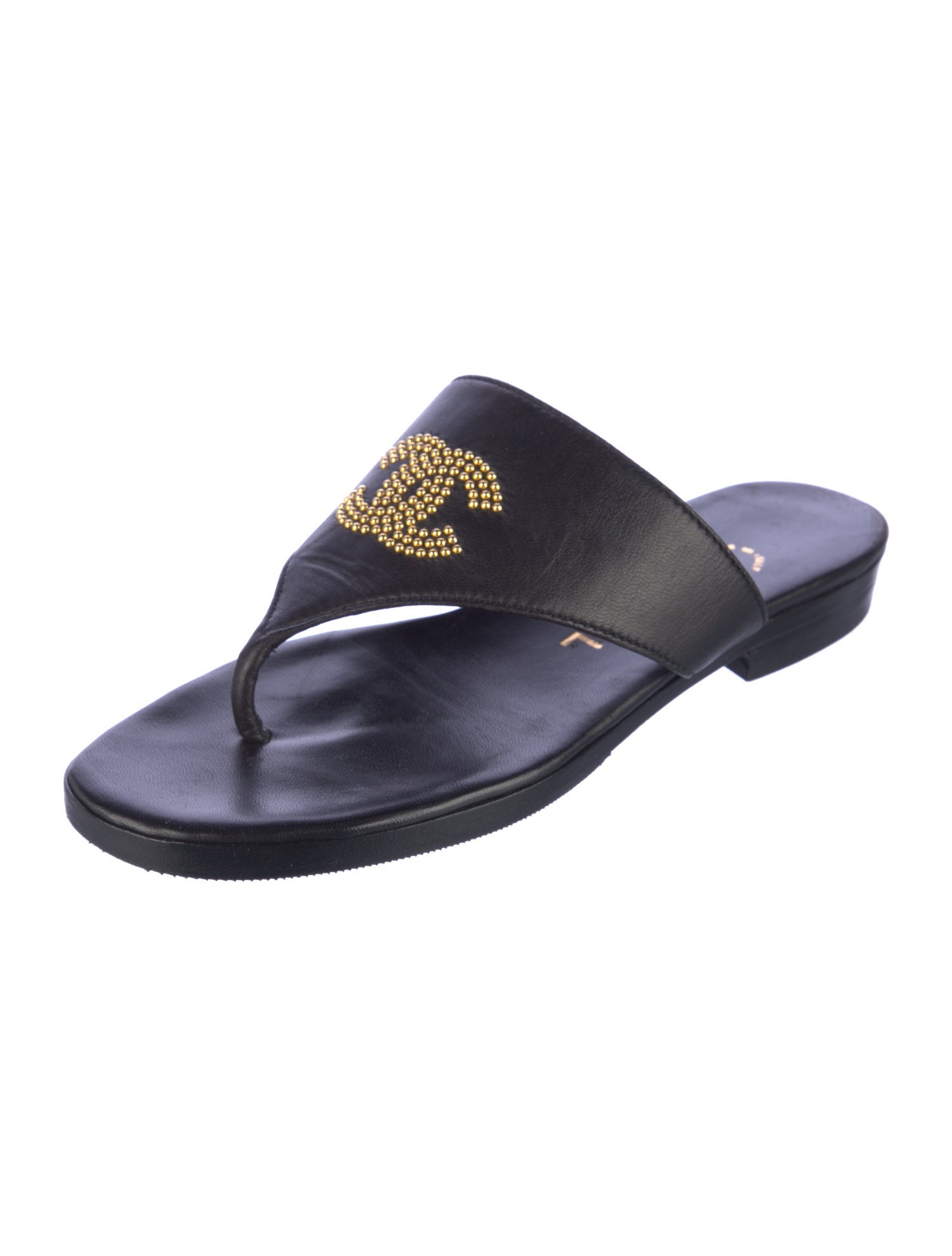 Chanel Vintage Interlocking CC Logo Flip Flops