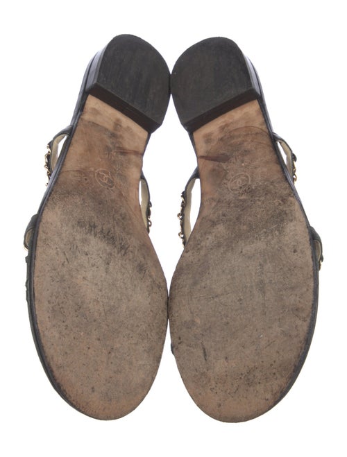 Chanel Interlocking CC Logo Leather Slides