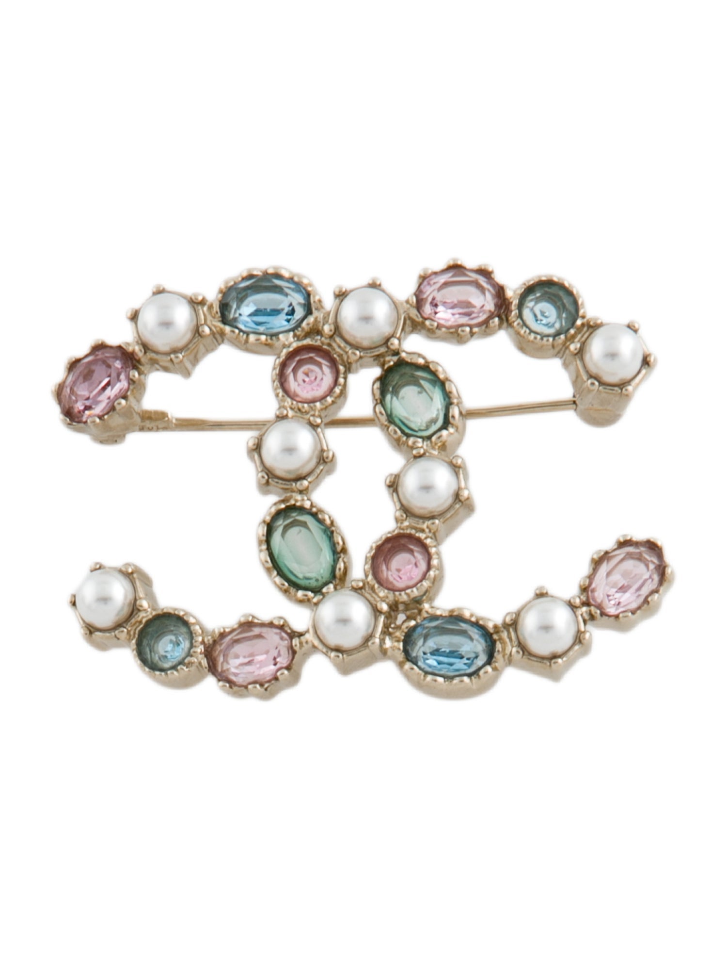 Chanel 2021 Faux Pearl & Strass CC Brooch