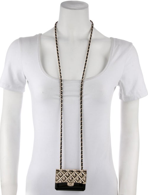 Chanel 2022 Leather & Resin CC Card Holder Long Necklace